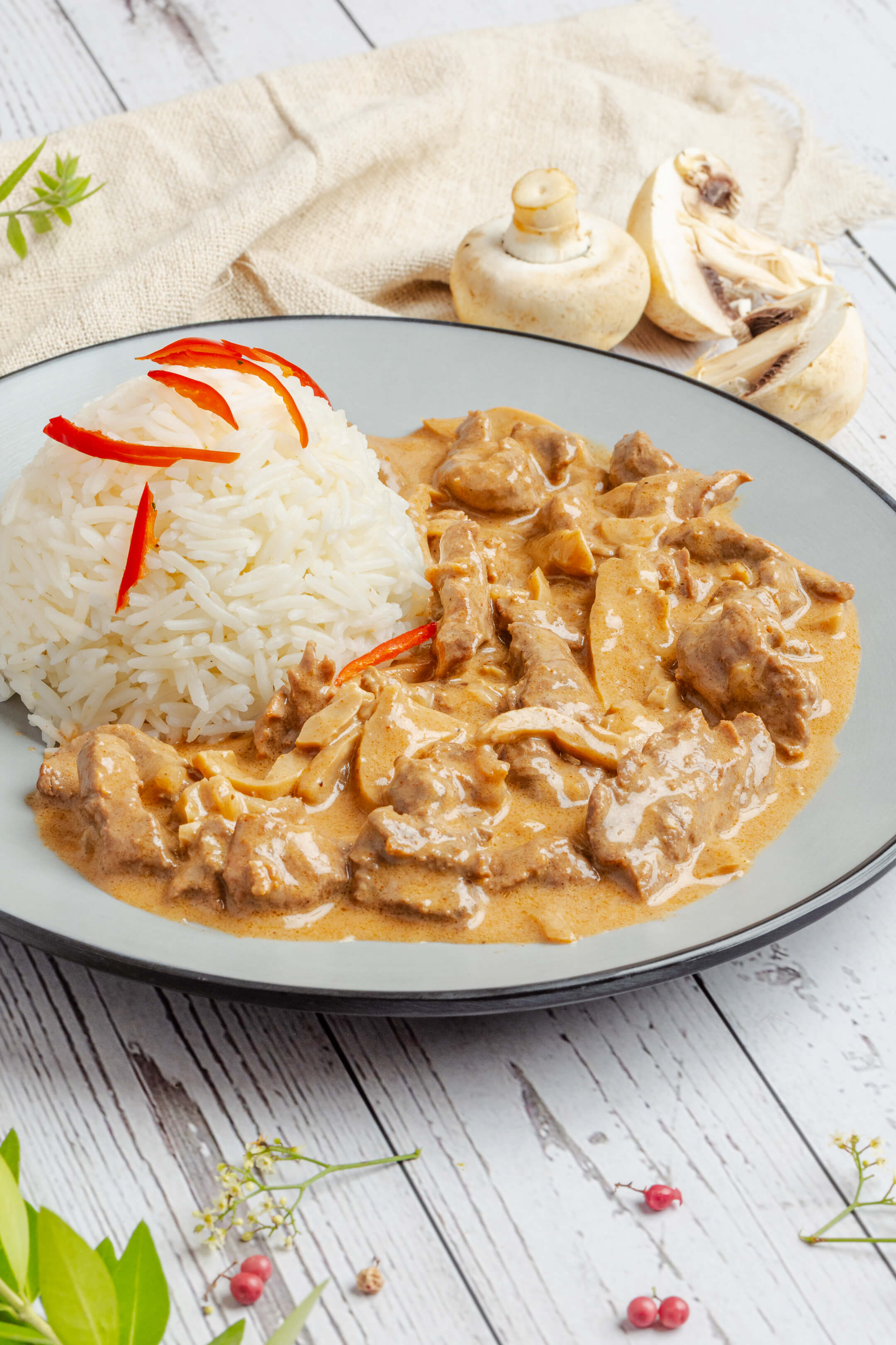Beef stroganoff