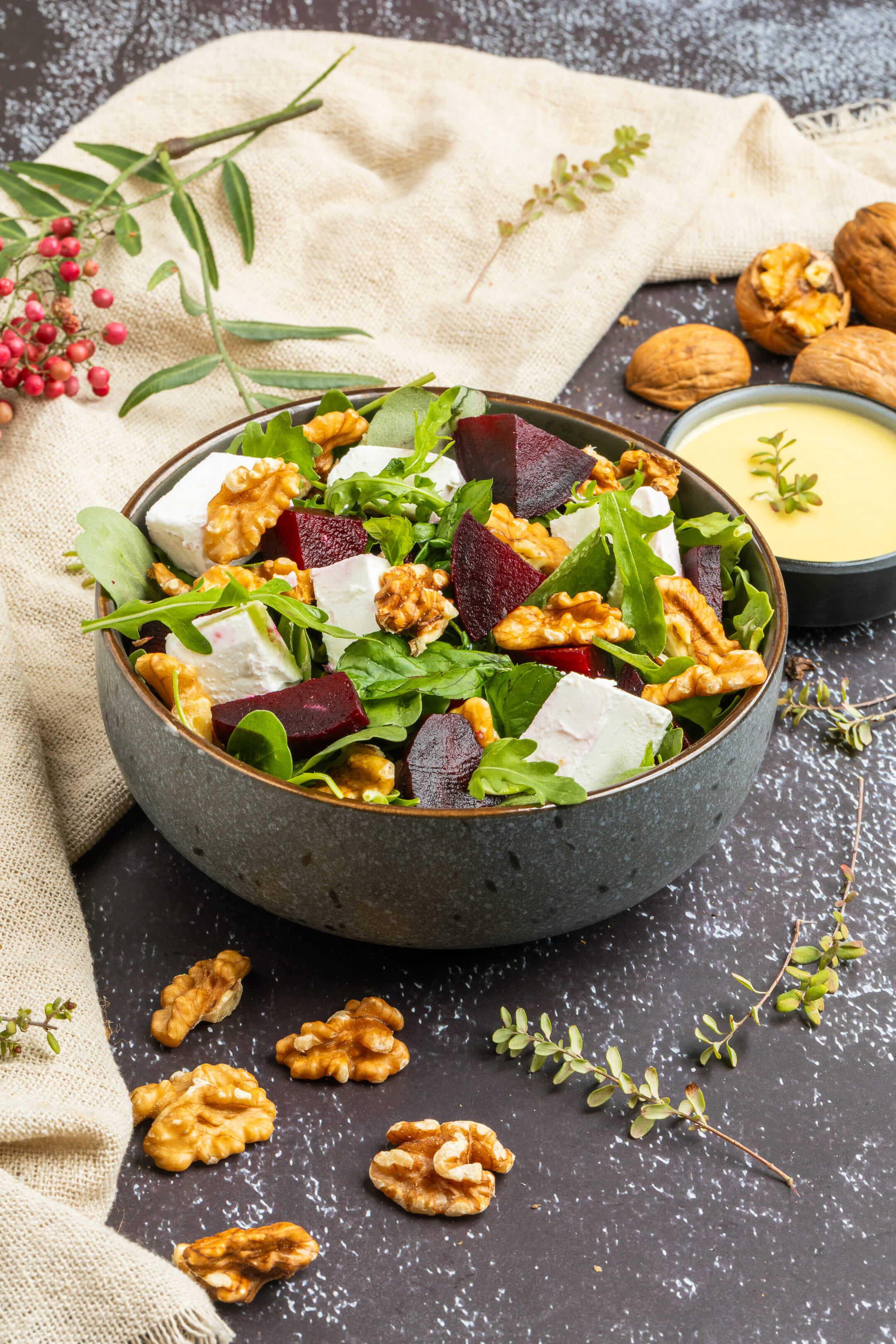 Mushroom & beetroot salad