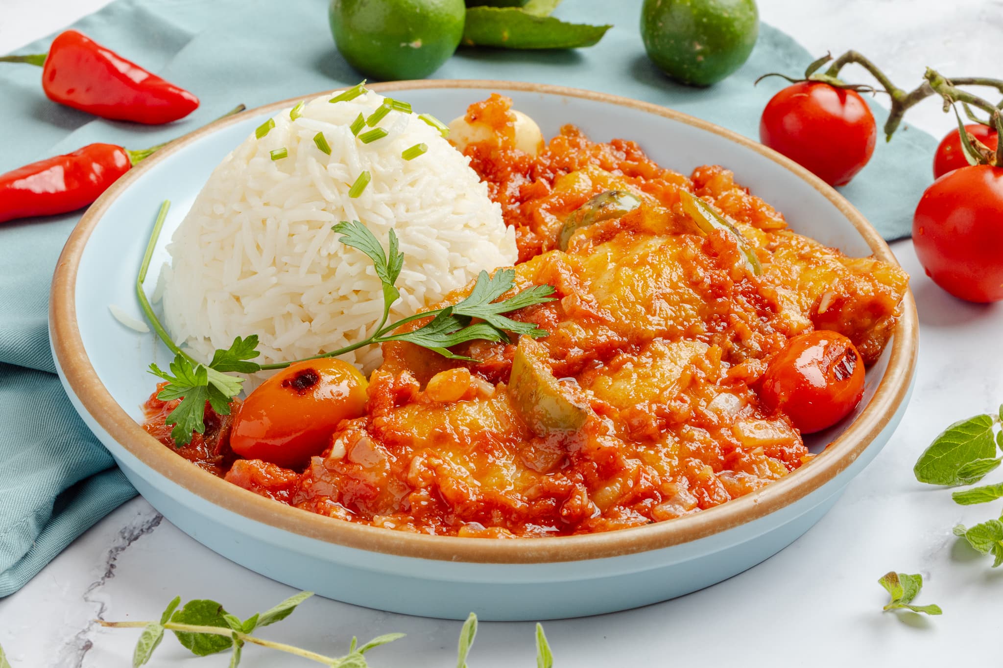Fish fillet with tomato sauce